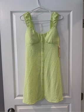 No Boundaries Light Lime Textured dress